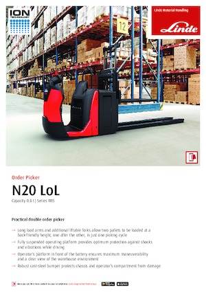 ऑर्डर पिकर और चेरी पिकर फोर्कलिफ्ट Linde N20LoL