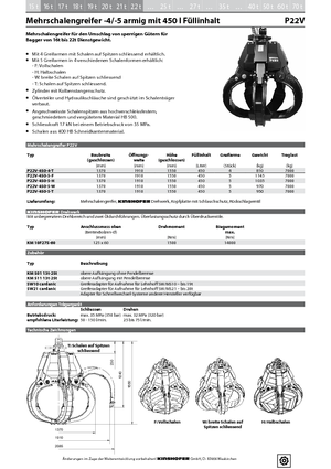 हाइड्र. क्लैमशेल बकेट Kinshofer P 22 V 450-5 F