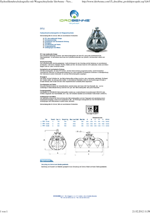 हाइड्र. क्लैमशेल बकेट Idrobenne PFV 6/360