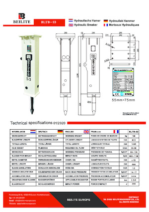 हाइड्रोलिक ब्रेकर Beilite BLTB-53