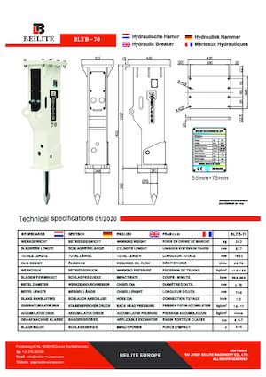 हाइड्रोलिक ब्रेकर Beilite BLTB-70