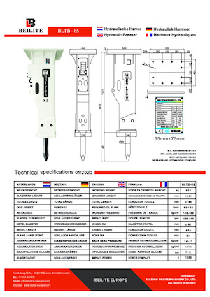 हाइड्रोलिक ब्रेकर Beilite BLTB-85