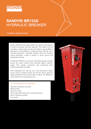 हाइड्रोलिक ब्रेकर Sandvik BR1322i