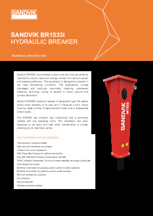 हाइड्रोलिक ब्रेकर Sandvik BR1533i