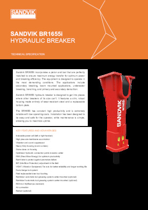 हाइड्रोलिक ब्रेकर Sandvik BR1655i