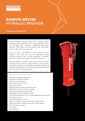 हाइड्रोलिक ब्रेकर Sandvik BR2166i