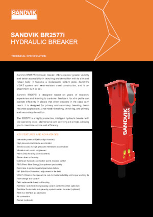 हाइड्रोलिक ब्रेकर Sandvik BR2577i
