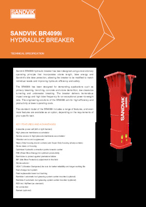 हाइड्रोलिक ब्रेकर Sandvik BR4099i