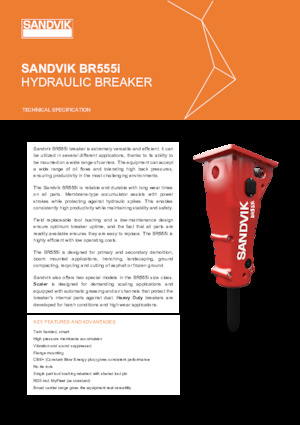 हाइड्रोलिक ब्रेकर Sandvik BR555i