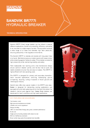 हाइड्रोलिक ब्रेकर Sandvik BR777i