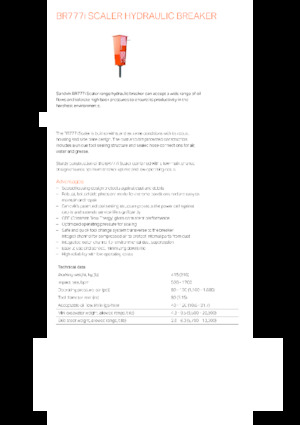 हाइड्रोलिक ब्रेकर Sandvik BR777i Scaler