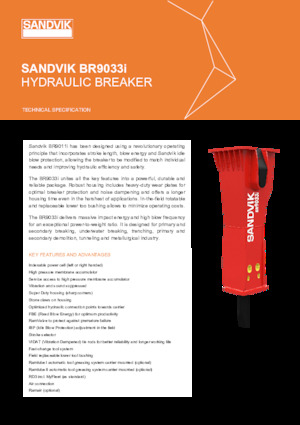 हाइड्रोलिक ब्रेकर Sandvik BR9033i