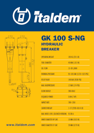 हाइड्रोलिक ब्रेकर Italdem GK 100 S-NG
