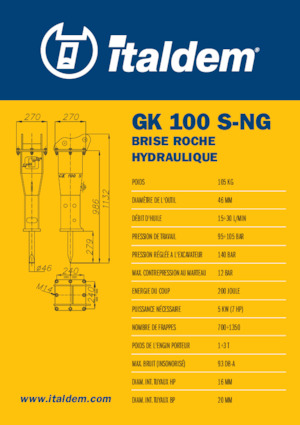 हाइड्रोलिक ब्रेकर Italdem GK 100 S-NG