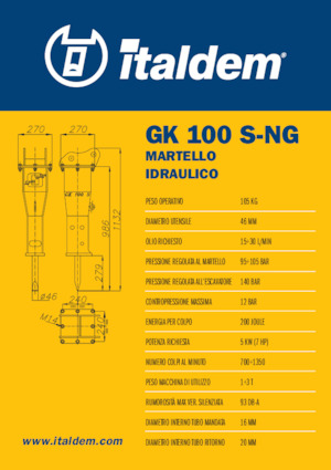 हाइड्रोलिक ब्रेकर Italdem GK 100 S-NG