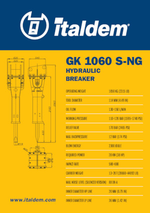 हाइड्रोलिक ब्रेकर Italdem GK 1060 S-NG