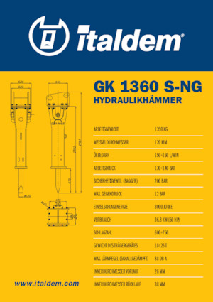 हाइड्रोलिक ब्रेकर Italdem GK 1360 S-NG