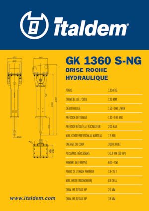 हाइड्रोलिक ब्रेकर Italdem GK 1360 S-NG