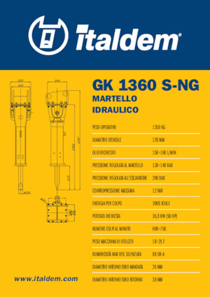 हाइड्रोलिक ब्रेकर Italdem GK 1360 S-NG