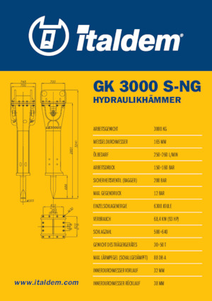 हाइड्रोलिक ब्रेकर Italdem GK 3000 S-NG