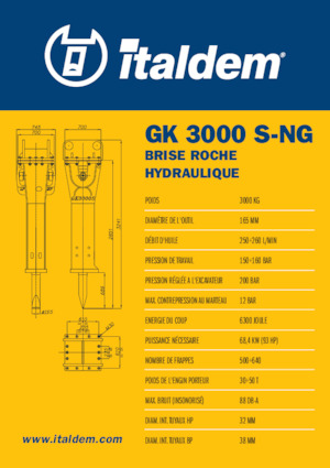 हाइड्रोलिक ब्रेकर Italdem GK 3000 S-NG