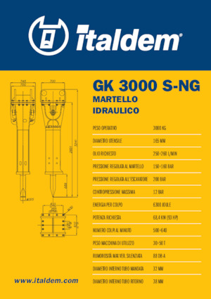 हाइड्रोलिक ब्रेकर Italdem GK 3000 S-NG