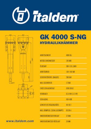हाइड्रोलिक ब्रेकर Italdem GK 4000 S-NG