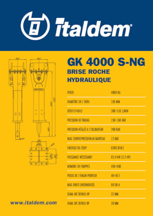 हाइड्रोलिक ब्रेकर Italdem GK 4000 S-NG