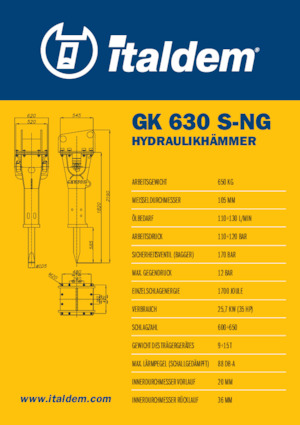 हाइड्रोलिक ब्रेकर Italdem GK 630 S-NG
