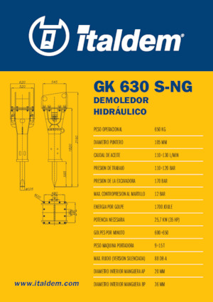 हाइड्रोलिक ब्रेकर Italdem GK 630 S-NG