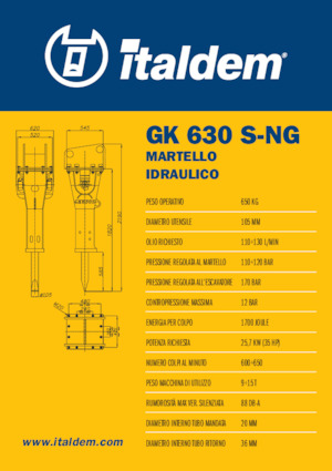 हाइड्रोलिक ब्रेकर Italdem GK 630 S-NG