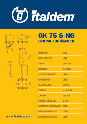 हाइड्रोलिक ब्रेकर Italdem GK 75 S-NG