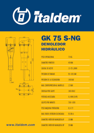 हाइड्रोलिक ब्रेकर Italdem GK 75 S-NG