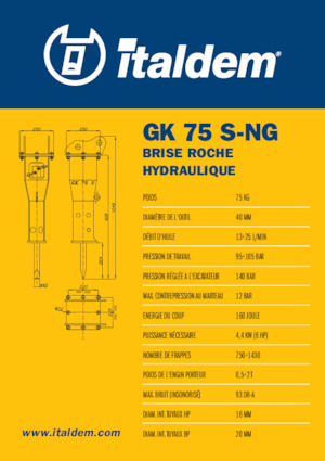 हाइड्रोलिक ब्रेकर Italdem GK 75 S-NG