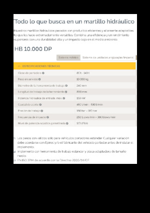 हाइड्रोलिक ब्रेकर Epiroc HB 10000 DP