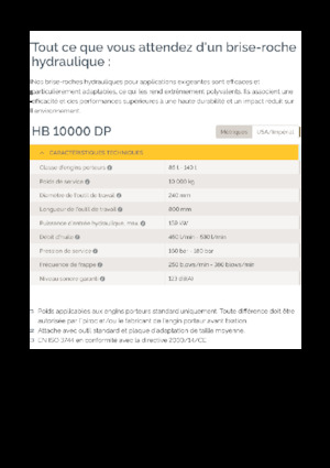 हाइड्रोलिक ब्रेकर Epiroc HB 10000 DP