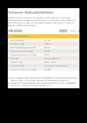 हाइड्रोलिक ब्रेकर Epiroc HB 2000