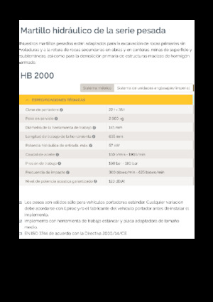 हाइड्रोलिक ब्रेकर Epiroc HB 2000