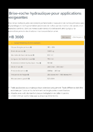 हाइड्रोलिक ब्रेकर Epiroc HB 3600