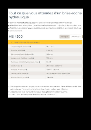 हाइड्रोलिक ब्रेकर Epiroc HB 4100