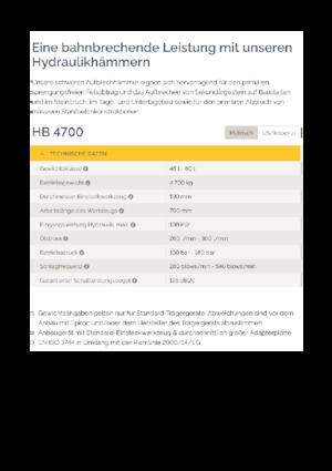 हाइड्रोलिक ब्रेकर Epiroc HB 4700
