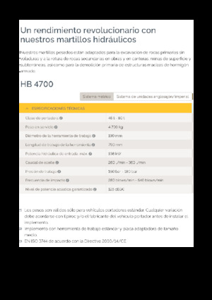 हाइड्रोलिक ब्रेकर Epiroc HB 4700