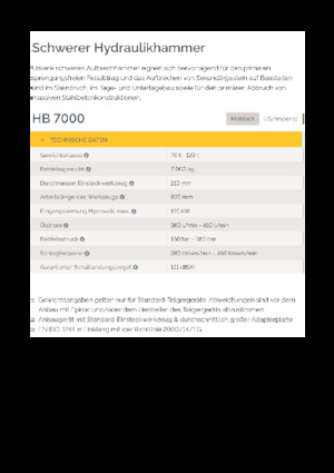 हाइड्रोलिक ब्रेकर Epiroc HB 7000