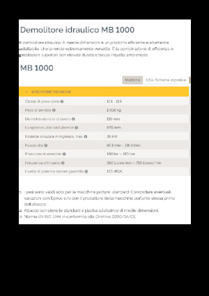 हाइड्रोलिक ब्रेकर Epiroc MB 1000