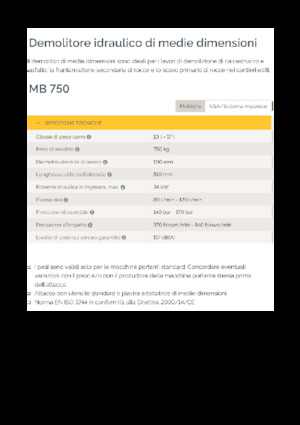 हाइड्रोलिक ब्रेकर Epiroc MB 750