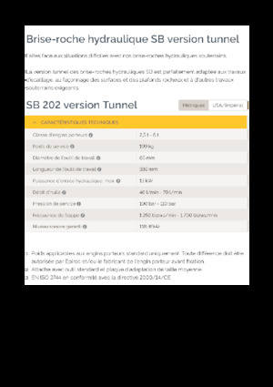 हाइड्रोलिक ब्रेकर Epiroc SB 202 T