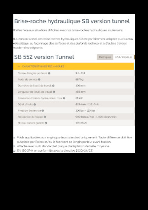 हाइड्रोलिक ब्रेकर Epiroc SB 552 T