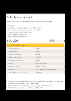 हाइड्रोलिक ब्रेकर Epiroc SBU 220
