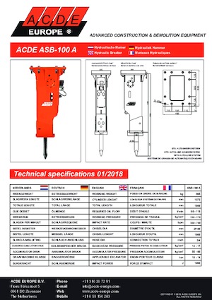 हाइड्रोलिक ब्रेकर ACDE ASB100A