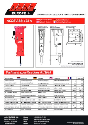 हाइड्रोलिक ब्रेकर ACDE ASB125A